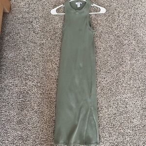 Fitted Elegant Green Sleeveless Dress